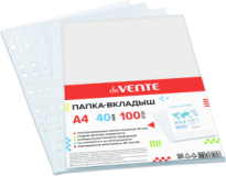 Папка-вкладыш с/перф А4 40мкм deVente гладкая (100) лимит