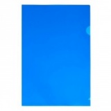 Папка-уголок А4 пластик 180мкм прозр Бюрократ синяя (20/440)