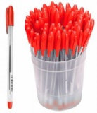 Ручка шариковая 0,7мм прозр/корпус на масл/основе Cтамм VeGa красн (50) 