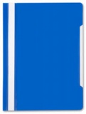 Папка-скоросшиватель А4 прозр/верх б/перф пластик 0,16мм Бюрократ син (200)