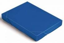 Папка на резинках пластик А4 0,7мм корешок 40мм непрозр Бюрократ синяя (25) 