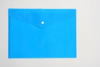 Папка-конверт с кнопкой А4 150мкм прозр Persona син (240) 
