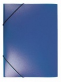 Папка на резинках пластик А4 0,5мм корешок 30мм Бюрократ синяя (60) 