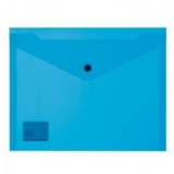 Папка-конверт с кнопкой А5 180мкм прозр Attache синий (10)