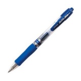 Ручка гелевая автом 0,7мм резин/манж прозр/корпус Crown синяя (12) 