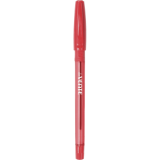 Ручка шариковая 0,7мм резин/манж прозр/тонир/корпус deVente красная (12) лимит