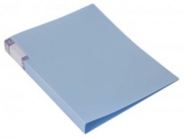 Папка с 1зажим пластик 0,7мм торц/карман Бюрократ голуб топаз (10) 