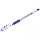 Ручка гелевая 0,7мм резин/манж прозр/корпус метал/наконечник игол/узел Crown синяя (24) 