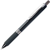 Ручка гелевая автом 0,7мм резин/манж непрозр/корпус Pentel метал/клип черная (12) 