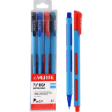 Ручка набор шар 4цв 0,7мм непр/трехгр/син/корпус на масл/основе deVente SoftTouch (36) лимит