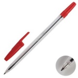 Ручка шариковая 0,7мм прозр/корпус Attomex красн  (50) лимит