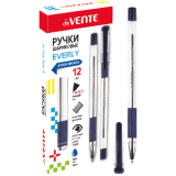 Ручка шариковая 0,7мм резин/манж прозр/корпус метал/наконечник deVente синяя (12) лимит