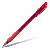 Ручка шариковая 0,5мм резин/манж прозр/тонир/корпус метал/наконечник Pentel Feel it! красн (12)