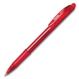 Ручка шариковая автом 0,7мм резин/манж прозр/тонир/красн/корпус Pentel красная (12)