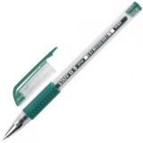 Ручка гелевая 0,5мм резин/манж прозр/корпус метал/наконечник Staff Everyday зелен (12) 