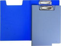 Папка планшет с верхним прижимом пластик 1,2мм Бюрократ синий(20)