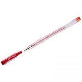 Ручка гелевая 0,5мм прозр/корпус OfficeSpace красн (72) 