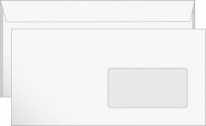 Конверт евро 110х220 отр/полоса прав/окно 80г/м2 без/запечатки Ecopost (1000) 