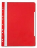 Папка-скоросшиватель А4 прозр/верх с/перф пластик 0,16мм Бюрократ красный (20) 
