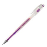 Ручка гелевая 0,7мм прозр/корпус метал/наконечник Crown фиолетовая(12) 