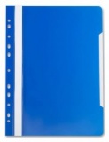 Папка-скоросшиватель А4 прозр/верх с/перф пластик 0,16мм Бюрократ синий (20) 