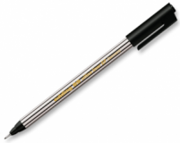 Ручка капиллярная линер 0,3мм непрозр/бел-черн/корпус Edding черн (10)