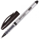 Ручка капиллярная роллер 0,5мм непрозр/серый/корпус Brauberg черн (12)