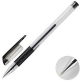 Ручка гелевая 0,5мм резин/манж прозр/корпус метал/наконечник Attomex черн (36) лимит