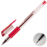 Ручка гелевая 0,5мм резин/манж прозр/корпус метал/наконечник Attomex красн (36) лимит