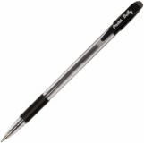 Ручка шариковая 0,5мм резин/манж прозр/корпус на масл/основе игол/узел Pentel Bolly черная (12) 