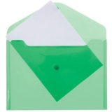 Папка-конверт с кнопкой А4 120мкм прозр Attomex зелен (20) лимит