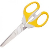 Ножницы 14см прорезин/ручки закругл/лезвия Attache желтые (1) 