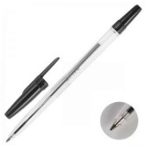 Ручка шариковая 0,7мм прозр/корпус Attomex черная  (50) лимит