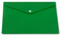 Папка-конверт с кнопкой А4 180мкм непрозр Бюрократ глянц зелен (10)