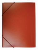 Папка на резинках пластик А4 0,5мм корешок 30мм Бюрократ красный (60)