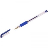 Ручка гелевая 0,5мм резин/манж прозр/корпус метал/наконечник OfficeSpace синяя (48)
