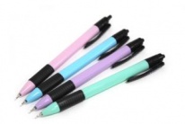 Ручка шариковая автом 0,7мм резин/манж/непрозр/трехгр/корпус deVenteTriolino Pastel син (12) лимит