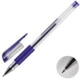 Ручка гелевая 0,5мм резин/манж прозр/корпус метал/наконечник Attomex син (36) лимит
