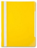 Папка-скоросшиватель А4 прозр/верх б/перф пластик 0,16мм Бюрократ желтая (200)