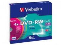Диск DVD-RW Slim Case 4,7ГБ 4х Verbatim (5)