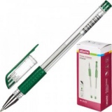 Ручка гелевая 0,5мм резин/манж прозр/корпус метал/наконечник Attache Economy зелен (1) 