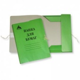 Папка на завязках А4 мелов/картон 320г/м2  Бюрократ зелен (150) 